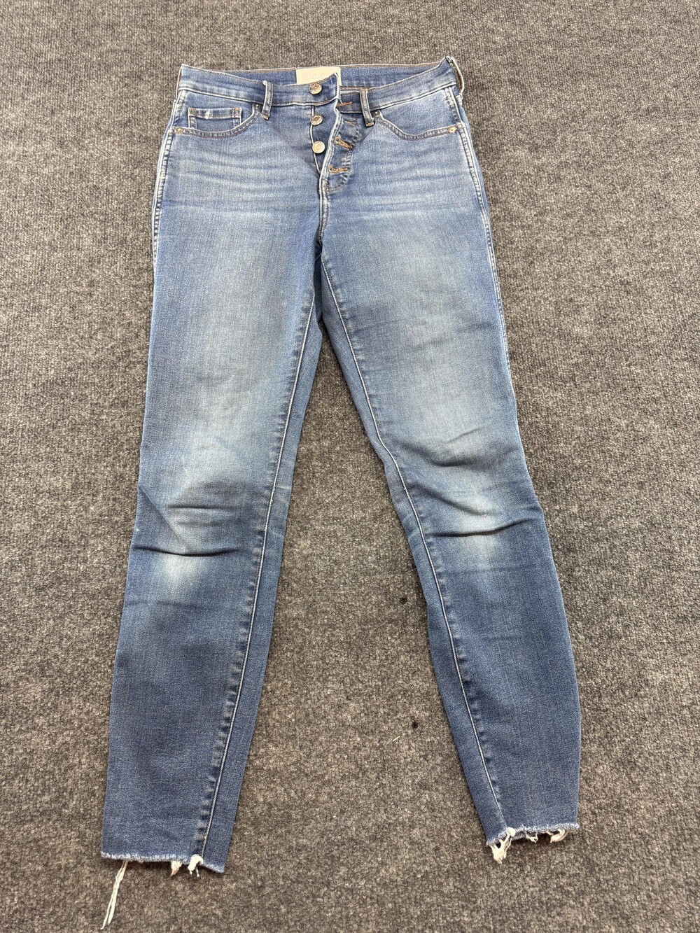 Everlane Jeans Womens 34 Blue The Vintage Skinny Mid Rise Button Fly Denim Pants